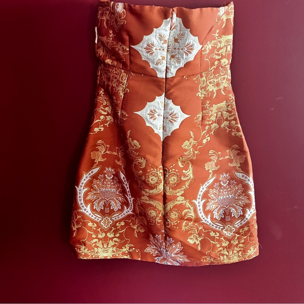 Free People Strapless Damask Mini Dress - Picture 16 of 16